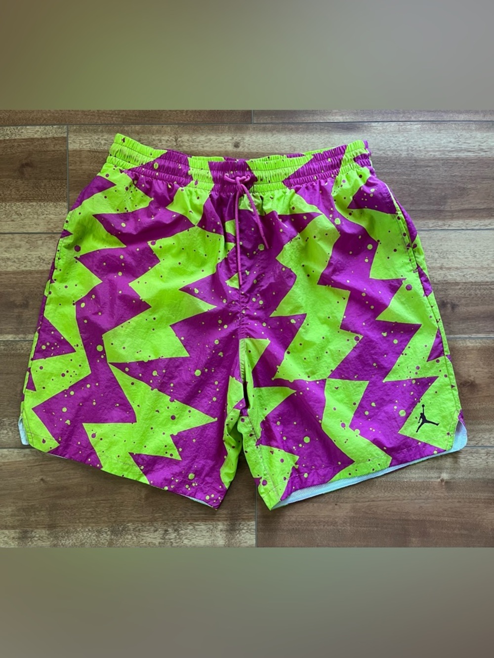 Jordan Men’s Pink and Yellow Graphic Swim Shorts